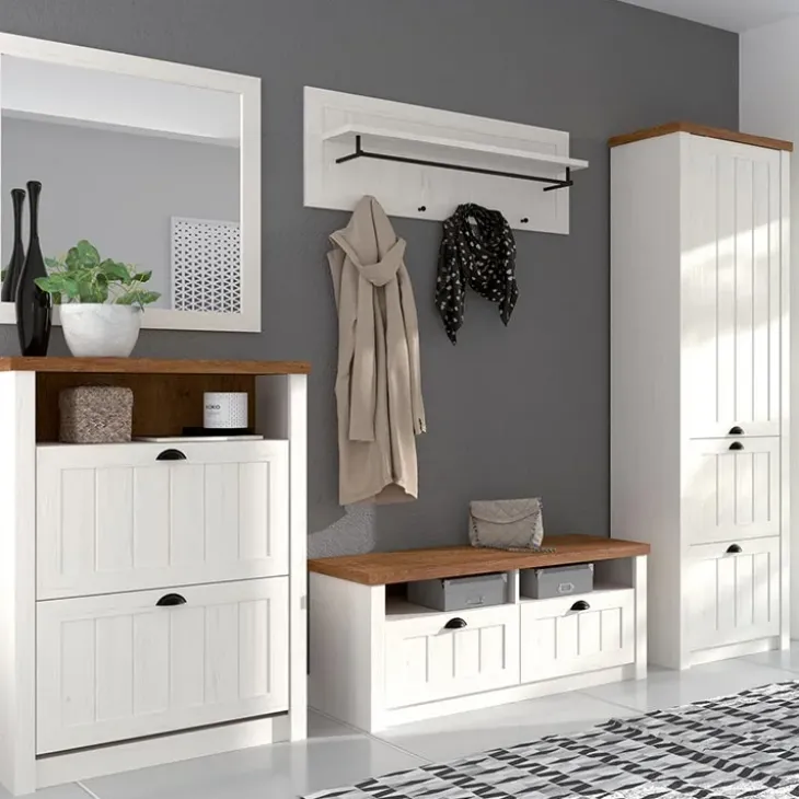 Madia 130x88h cm 3 ante bianco frassinato rovere Provenza