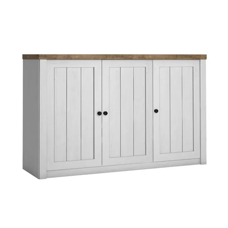 Madia 130x88h cm 3 ante bianco frassinato rovere Provenza