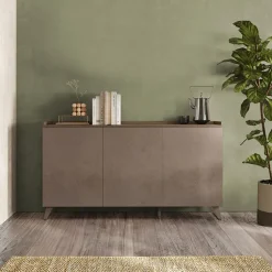 Madia 181x99h cm 3 ante bronzo rovere scuro Jonson