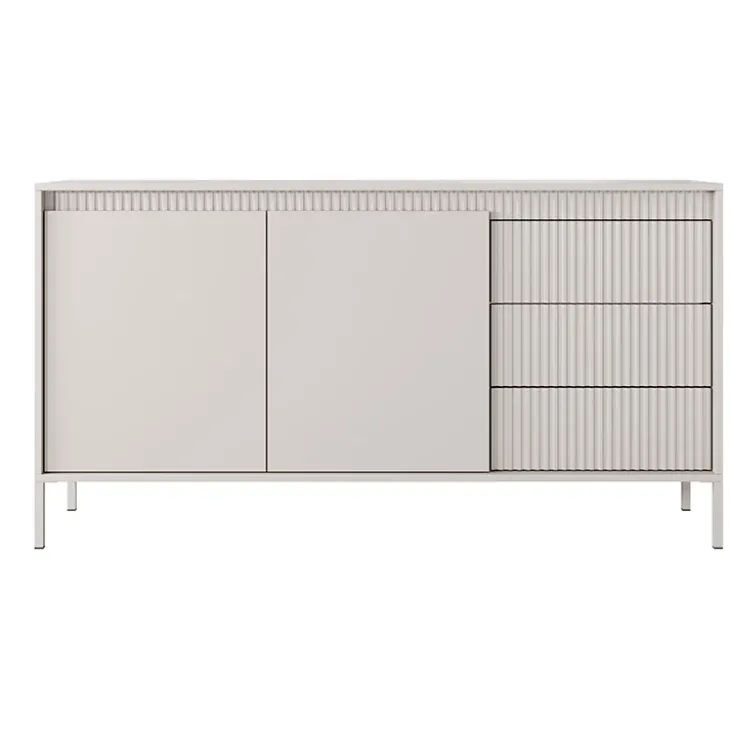 Madia 154x82h cm 2 ante 3 cassetti beige cannettato Ciar