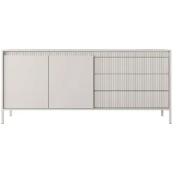 Madia 187x82h cm 2 ante 3 cassetti beige cannettato Ciar