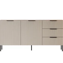 Madia 156x76h cm 2 ante 3 cassetti beige cashmere noce Serenia