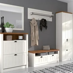 Madia 130x88h cm 2 ante 4 cassetti bianco frassinato rovere Provenza
