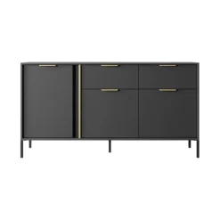 Madia 153x81h cm 3 ante 2 cassetti moderna antracite Nebula
