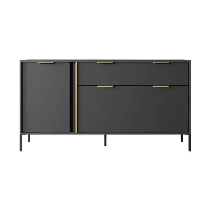 Madia 153x81h cm 3 ante 2 cassetti moderna antracite Nebula