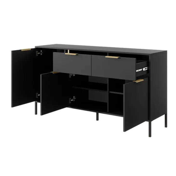 Madia 153x81h cm 3 ante 2 cassetti moderna antracite Nebula