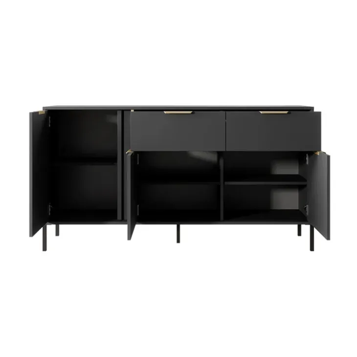Madia 153x81h cm 3 ante 2 cassetti moderna antracite Nebula