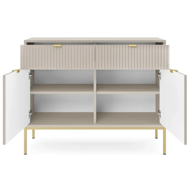 Madia 104x83h cm 2 ante 2 cassetti moderna design beige Alisa
