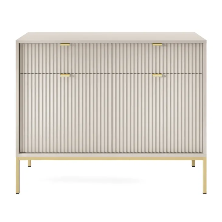 Madia 104x83h cm 2 ante 2 cassetti moderna design beige Alisa