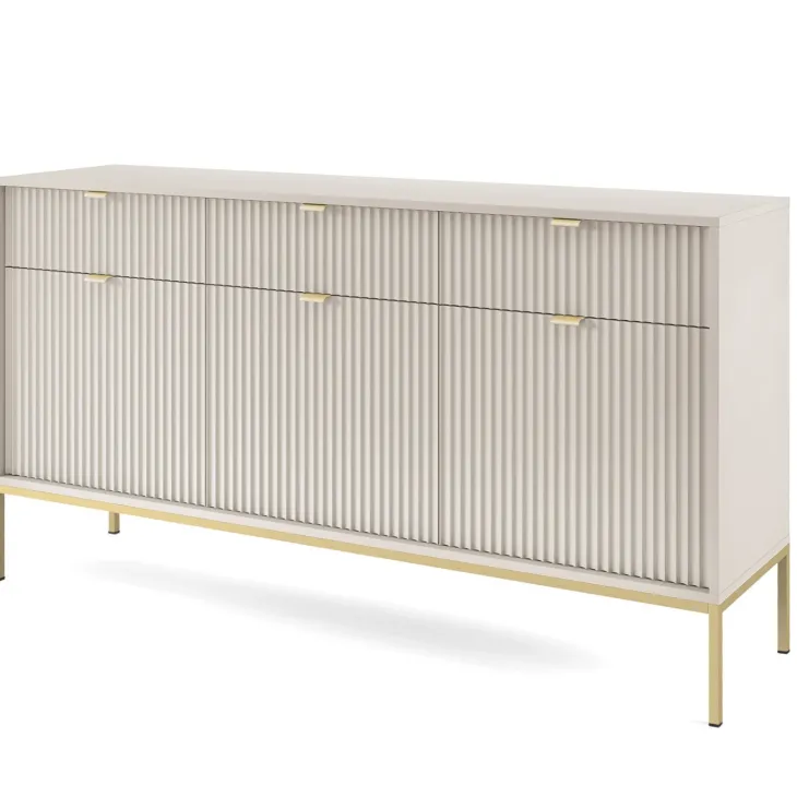 Madia 154x83h cm 3 ante 3 cassetti moderna beige Alisa