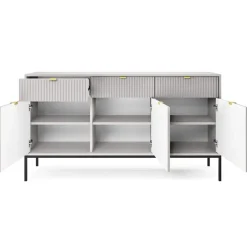 Madia 154x83h cm 3 ante 3 cassetti moderna grigio Alisa