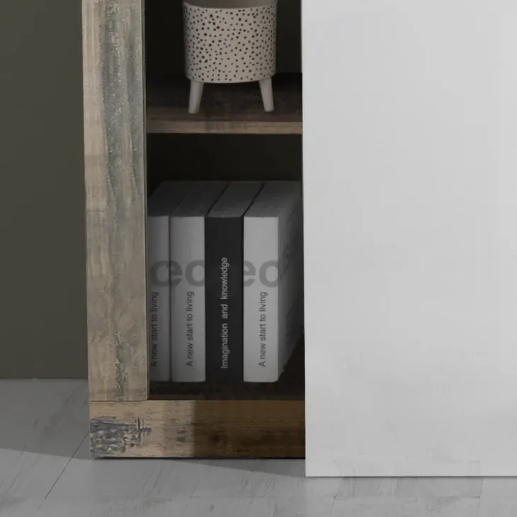 Madia 146x93h cm 2 ante 3 cassetti moderna bianco lucido pero Invictus