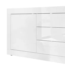 Madia 210x86h cm 2 ante 3 cassetti moderna bianco lucido Eternity