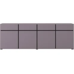 Madia 225x78h cm 4 ante 4 cassetti moderna lilla nero Lolla
