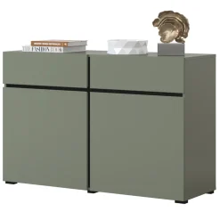 Madia 120x78h cm 2 ante 2 cassetti moderna verde nero Lolla