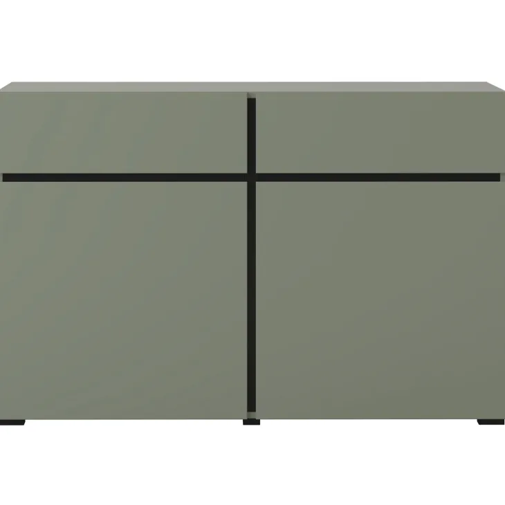 Madia 120x78h cm 2 ante 2 cassetti moderna verde nero Lolla