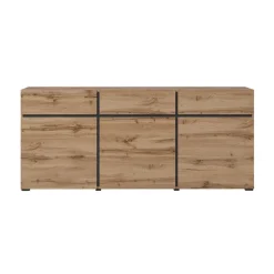 Madia 180x78h cm 3 ante 3 cassetti moderna rovere nero Lolla