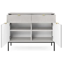 Madia 104x83h cm 2 ante 2 cassetti moderna grigio Alisa