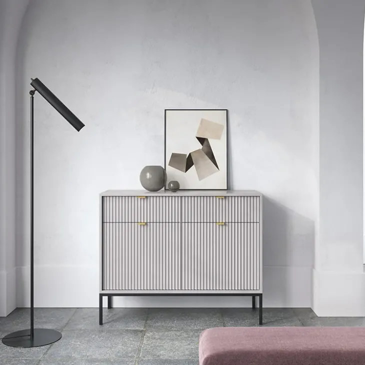 Madia 104x83h cm 2 ante 2 cassetti moderna grigio Alisa