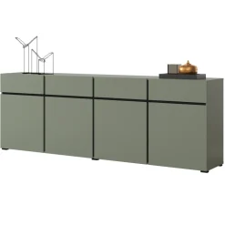 Madia 225x78h cm 4 ante 4 cassetti moderna verde nero Lolla