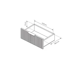 Madia 163x81h cm 2 ante 3 cassetti nero opaco cannettato Ramis