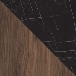 Madia 160x78h cm 2 ante 3 cassetti piano effetto marmo nero noce Caliva