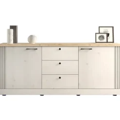 Madia 211x88h cm 2 ante 3 cassetti rovere bianco frassinato Doria