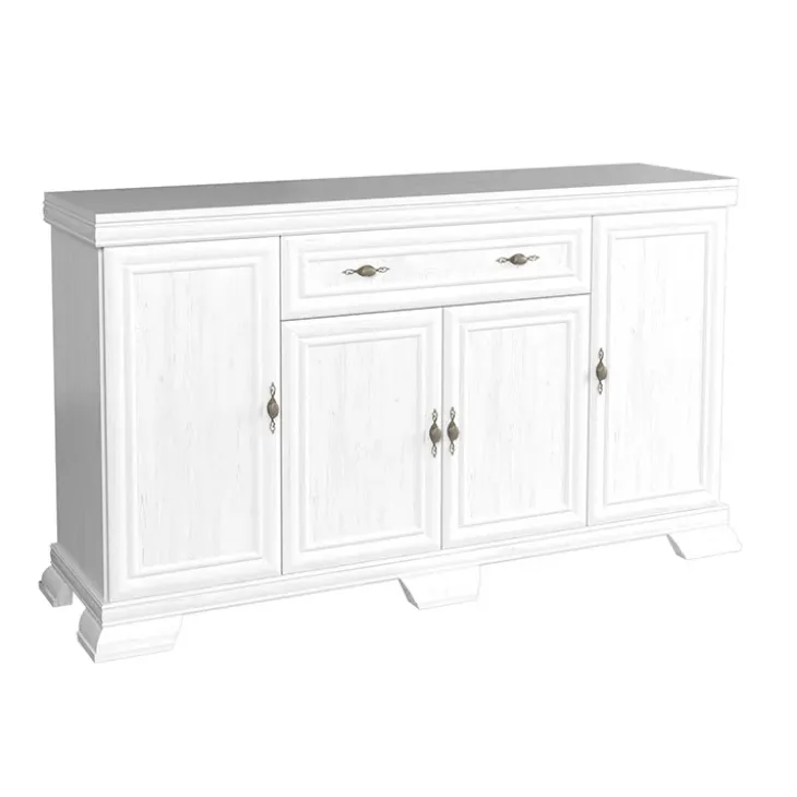 Madia 168x97h cm 4 ante 2 cassetti shabby bianco frassinato Kelly