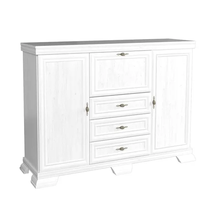 Madia 158x117h cm 2 ante 3 cassetti shabby bianco frassinato Kelly