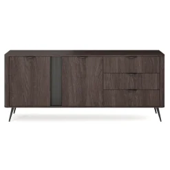 Madia 195x81h cm 2 ante 3 cassetti soggiorno wengè nero Vesper