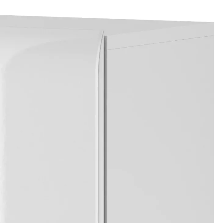 Madia 147x132h cm 3 ante 1 cassetto soggiorno bianco lucido rovere Tahiti