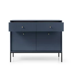 Madia 104x83h cm 2 ante con cassetti soggiorno blu notte Glory