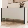 Madia 151x79h cm 3 ante con design scanalato beige cashmere nero Medellín