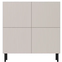 Madia 101x106h cm 4 ante con frontali cannettati beige Ziggy