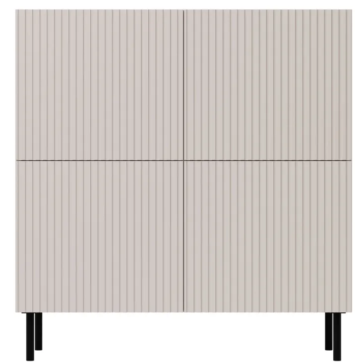 Madia 101x106h cm 4 ante con frontali cannettati beige Ziggy