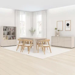 Madia 205x70h cm 4 ante design in rilievo beige cashmere Sonia
