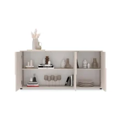 Madia 155x70h cm 3 ante design in rilievo beige cashmere Sonia