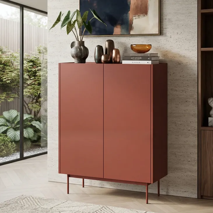 Madia 97x122h cm 2 ante design moderno rosso Passion