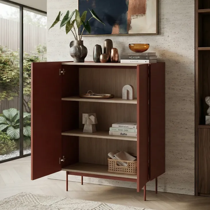 Madia 97x122h cm 2 ante design moderno rosso Passion