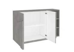 Madia 120x86h cm 2 ante e vani a giorno moderna grigio cemento Zenzero