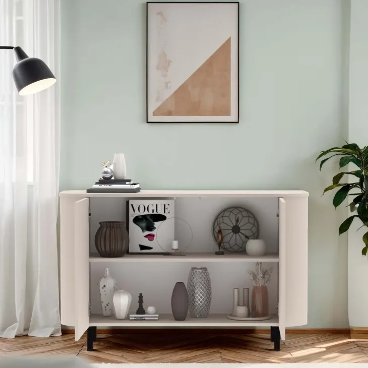 Madia 130x82h cm 2 ante moderna beige cashmere Lucrezia