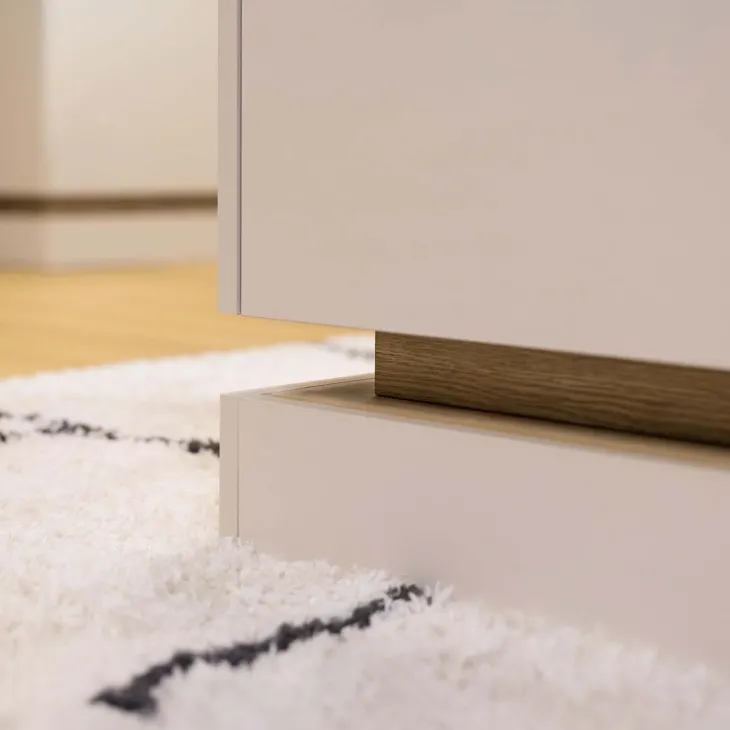 Madia 160x75h cm 3 ante moderna beige rovere Rhea