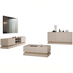 Madia 160x75h cm 3 ante moderna beige rovere Rhea