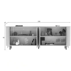 Madia 230x82h cm 4 ante moderna beige cashmere Lucrezia