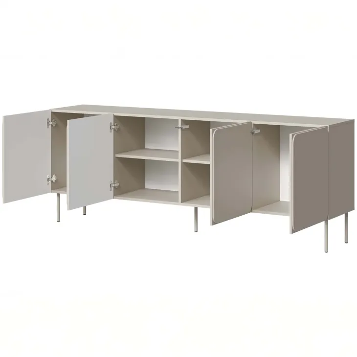 Madia 200x76h cm 4 ante moderna beige cashmere Maya