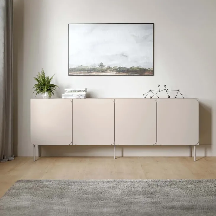 Madia 200x76h cm 4 ante moderna beige cashmere Maya