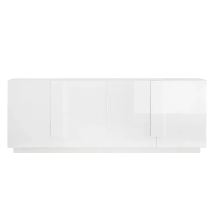 Madia 241x90h cm 4 ante moderna bianco laccato lucido Alvarez