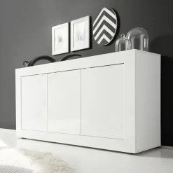 Madia 160x86h cm 3 ante moderna bianco lucido Eternity