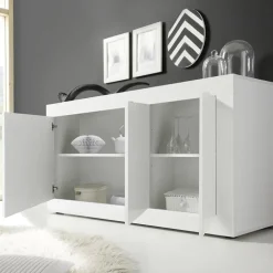 Madia 160x86h cm 3 ante moderna bianco lucido Eternity