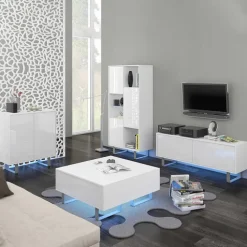 Madia 80x90h cm 2 ante moderna bianco opaco e lucido Kelli Gihome®